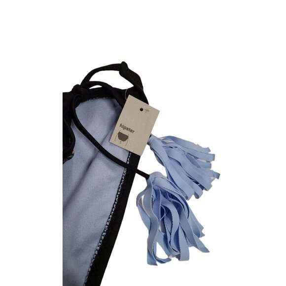 Mossimo Hipster Bikini Bottom Size Small Tassel Side Ties Black Multicol… - Picture 8 of 8